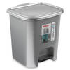 Afvalemmer/vuilnisemmer/pedaalemmer 7.5 liter met deksel en pedaal zilvergrijs - Pedaalemmers
