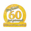 Proficiat! 60 jaar getrouwd! feest decoratie bord 50 cm goud - Feestdecoratieborden