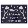 1x stuks velletjes kerst glitter raamstickers Merry Christmas 28,5 x 40 cm - Feeststickers