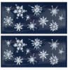 2x Witte kerst raamstickers glitter sneeuwvlokken 23 x 49 cm - Feeststickers
