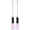 2x stuks roze solar tuinverlichting hanglampen kunststof 20 cm - Buitenverlichting