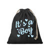 1x Katoenen kraamcadeau tasje/ cadeautasje It's a boy zwart 25 x 30 cm - cadeauverpakking feest