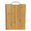 Bamboe houten snijplank/serveerplank met metalen handvat L33 x B25 cm - Snijplanken