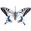 Zwart/blauwe metalen tuindecoratie vlinder 48 cm - Tuinbeelden