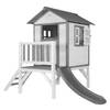 AXI Speelhuis Beach Lodge XL Wit met AXI Lodge XL Speelhuis Klassiek - Grijze Glijbaan Speelhuis op palen met veranda