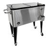 AXI Retro cooler RVS / Zilver Outdoor Koeler op wielen met 76L inhoud