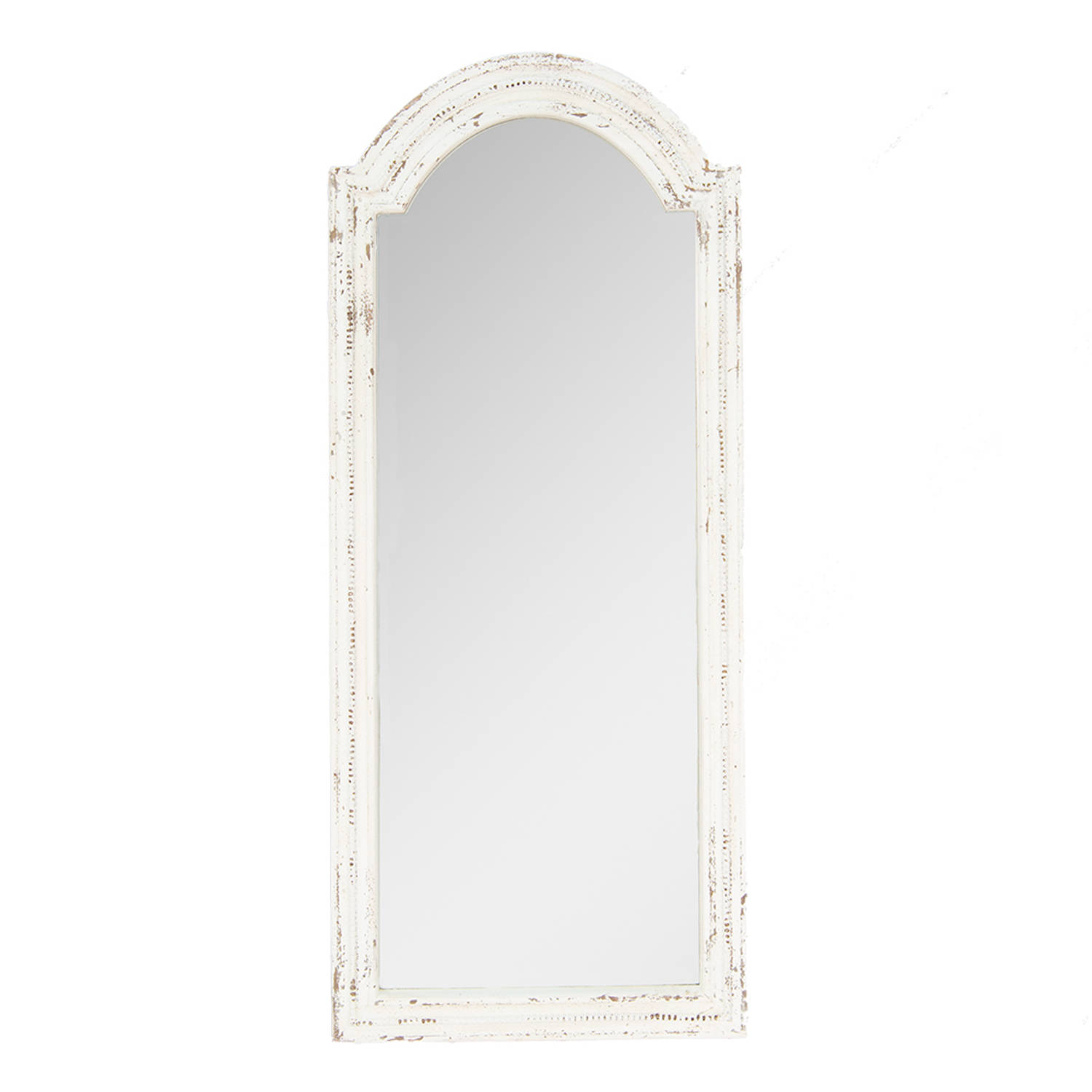 Clayre & Eef Spiegel 58x135 cm Wit Grijs Hout Grote Spiegel Wand Spiegel Muur Spiegel Wit Grote Spiegel Wand Spiegel