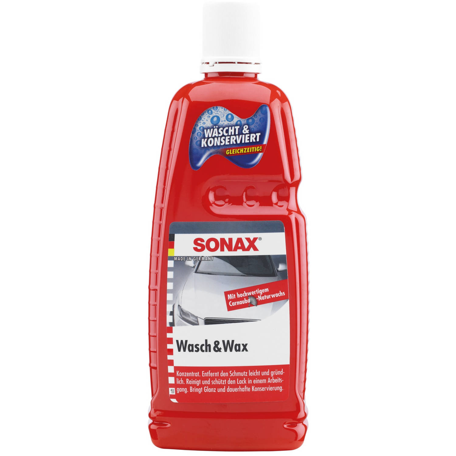 Sonax shampoo Wash & Wax 1000 ml rood