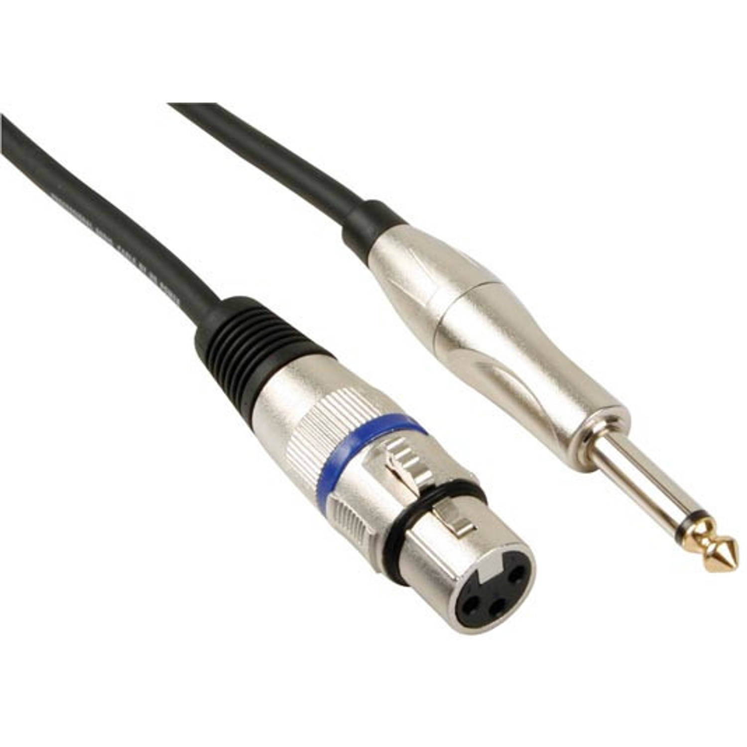 HQ-Power XLR-kabel 3-pin vrouwelijk/Jack 6 meter rubber zwart