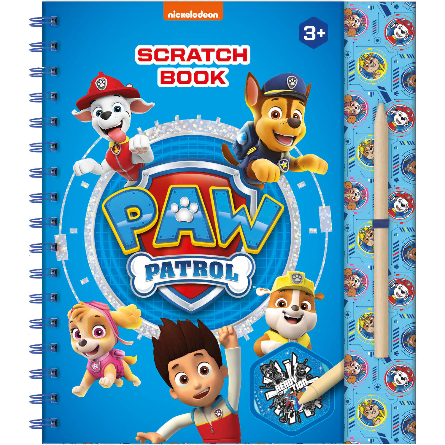 Totum kleurboek Paw Patrol kraskaarten junior blauw 24 delig