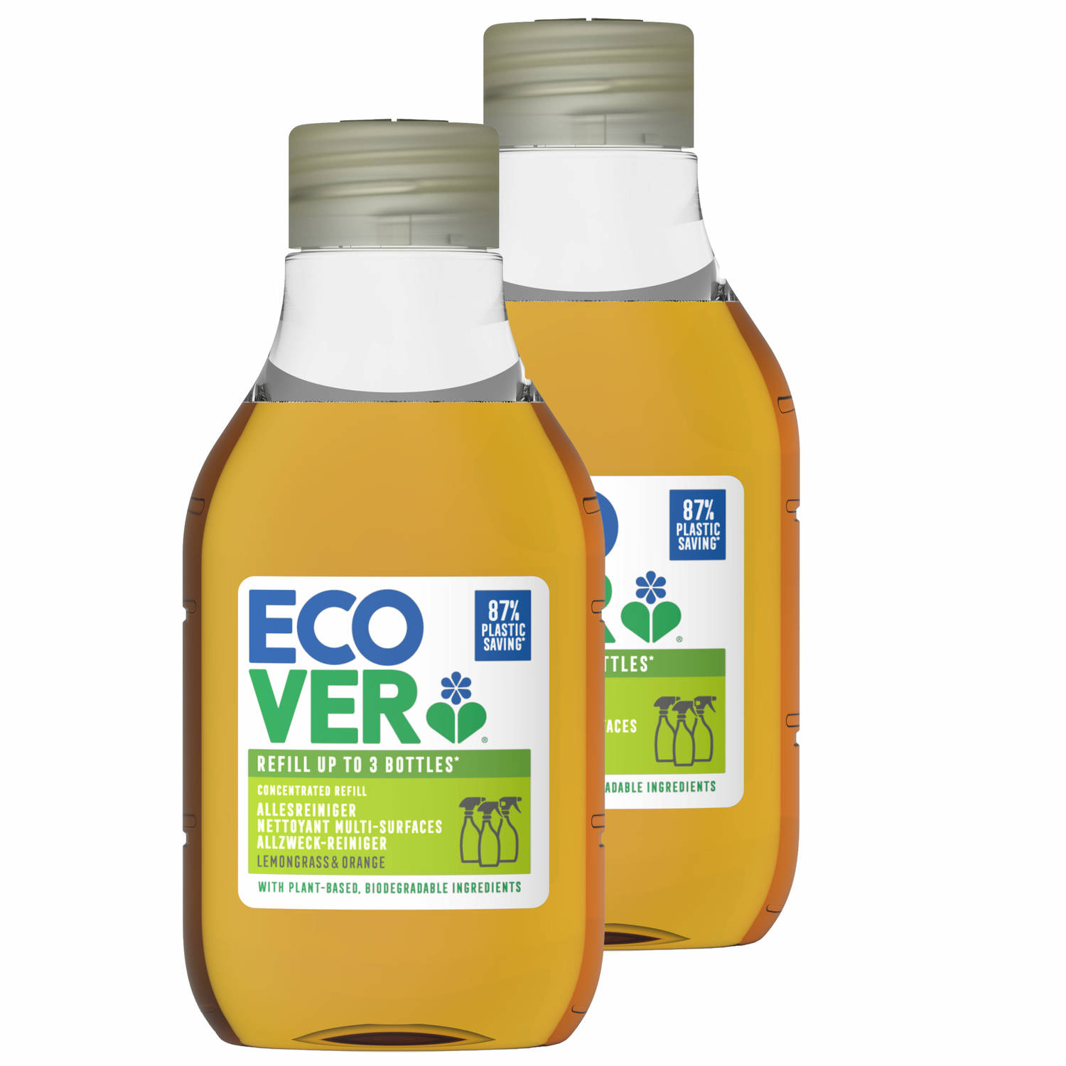 Ecover - Geconcentreerde Navulling voor Allesreiniger -Lemongrass & Orange - 2x0,15l