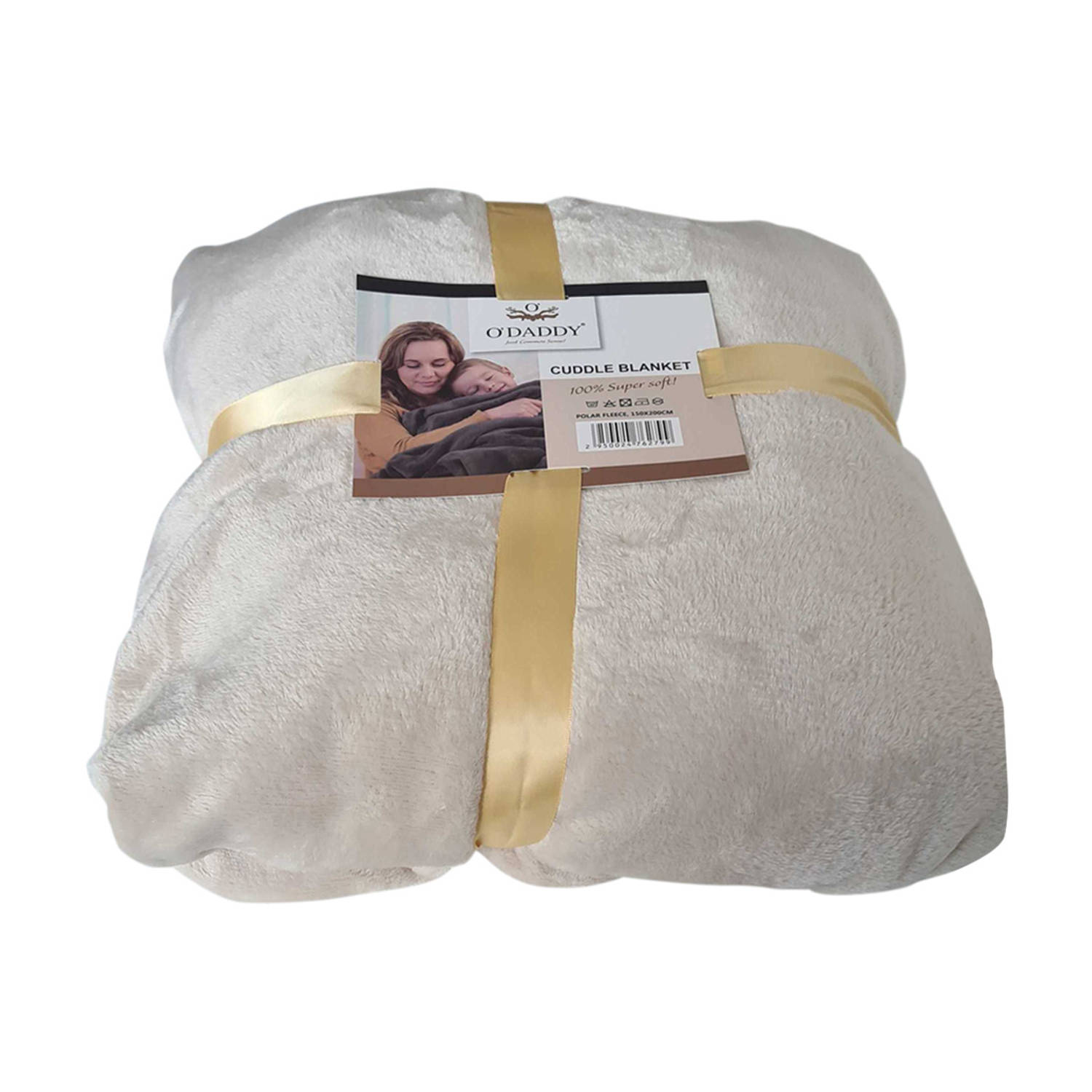 O'DADDY® Fleece deken fleece plaid met MOUWEN - 150x200 - super Taupe | Blokker
