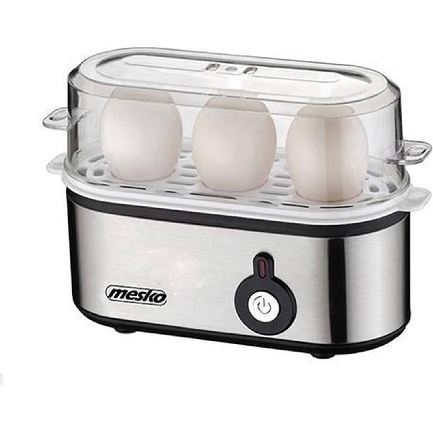 Top Choice - eierkoker - 3 eieren - 210 W - Zwart, Zilver, Transparant
