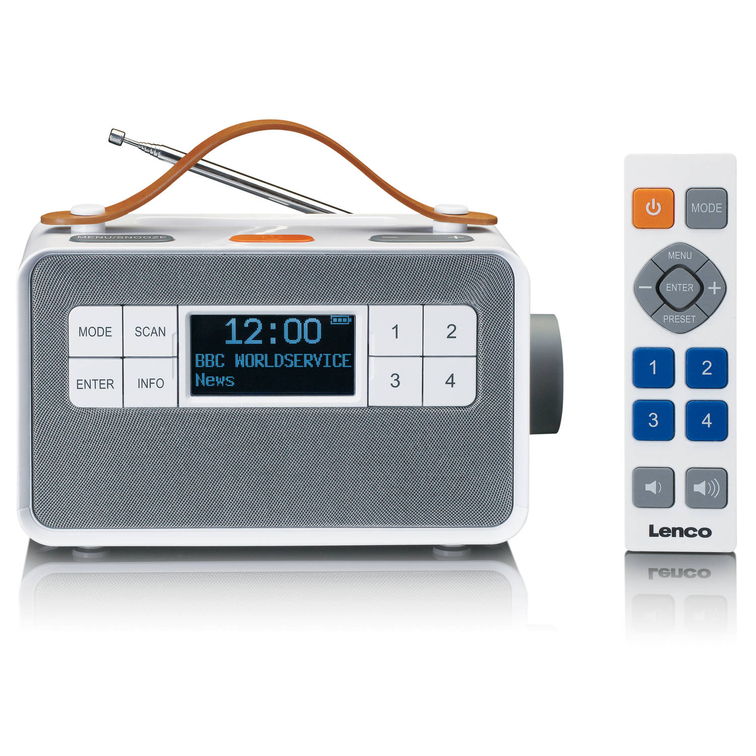 Lenco PDR-065WH - Draagbare DAB Radio - FM, DAB+, Bluetooth® en AUX - EASY-functie voor eenvoudigie bediening - Wit