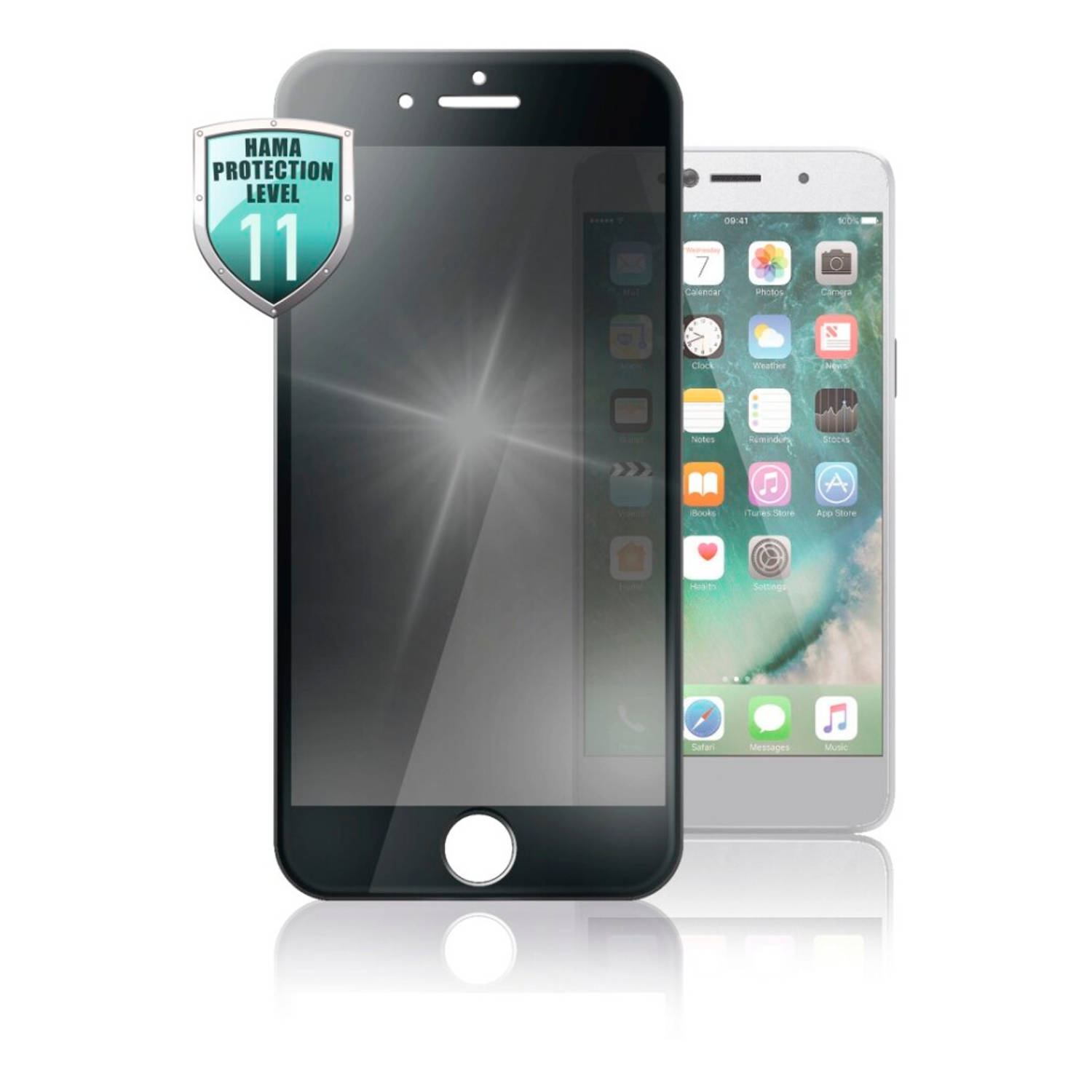 Hama Privacy Screenprotector (glas) Geschikt voor: Apple iPhone SE (2e generatie), Apple iPhone 6,7,