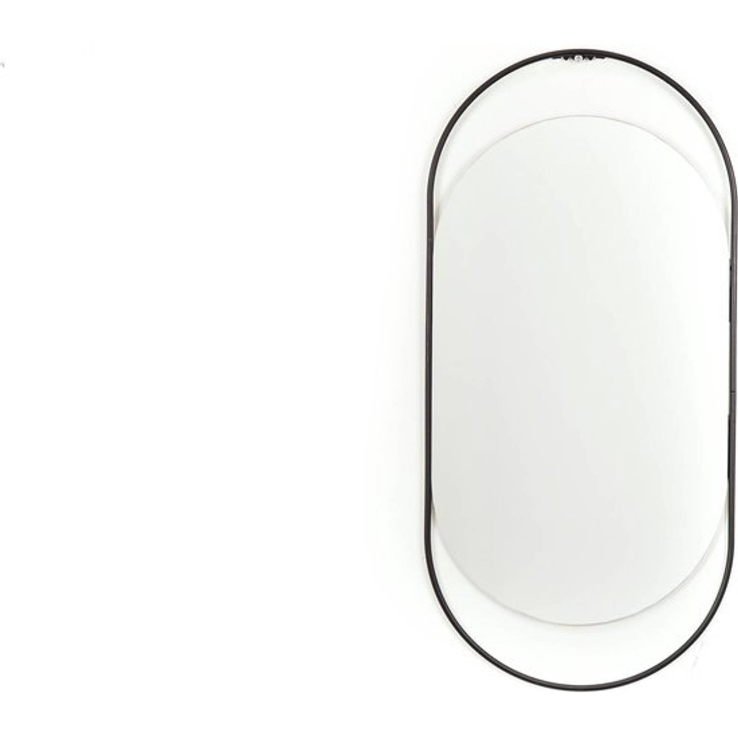 Ovale Zwarte Spiegel - 29x1x60cm