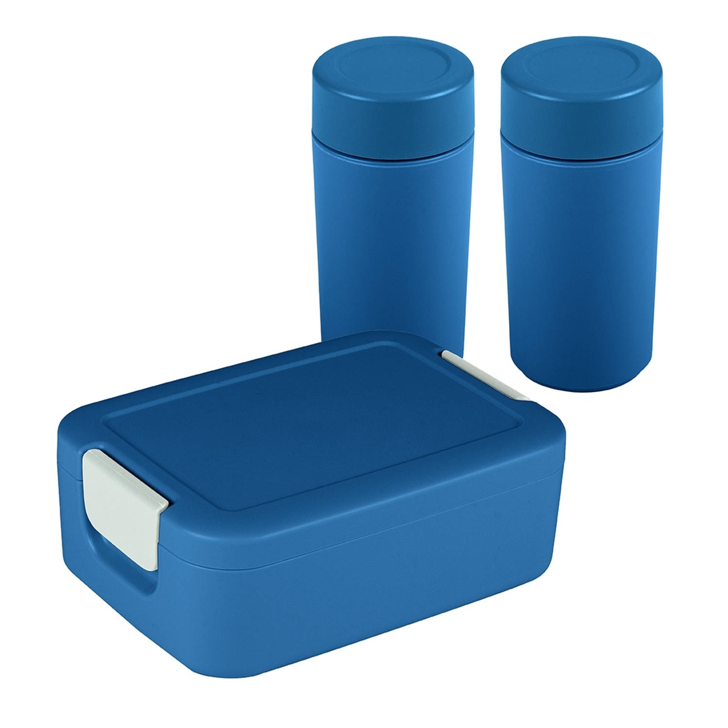 Sunware - Sigma home broodtrommel klein + 2x drinkbeker - blauw
