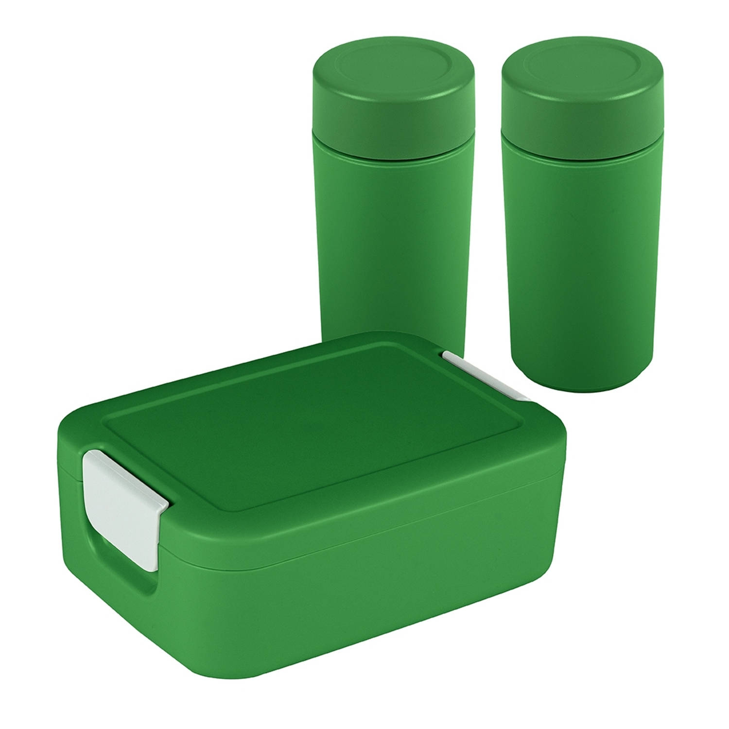 Sunware - Sigma home broodtrommel klein + 2x drinkbeker - groen