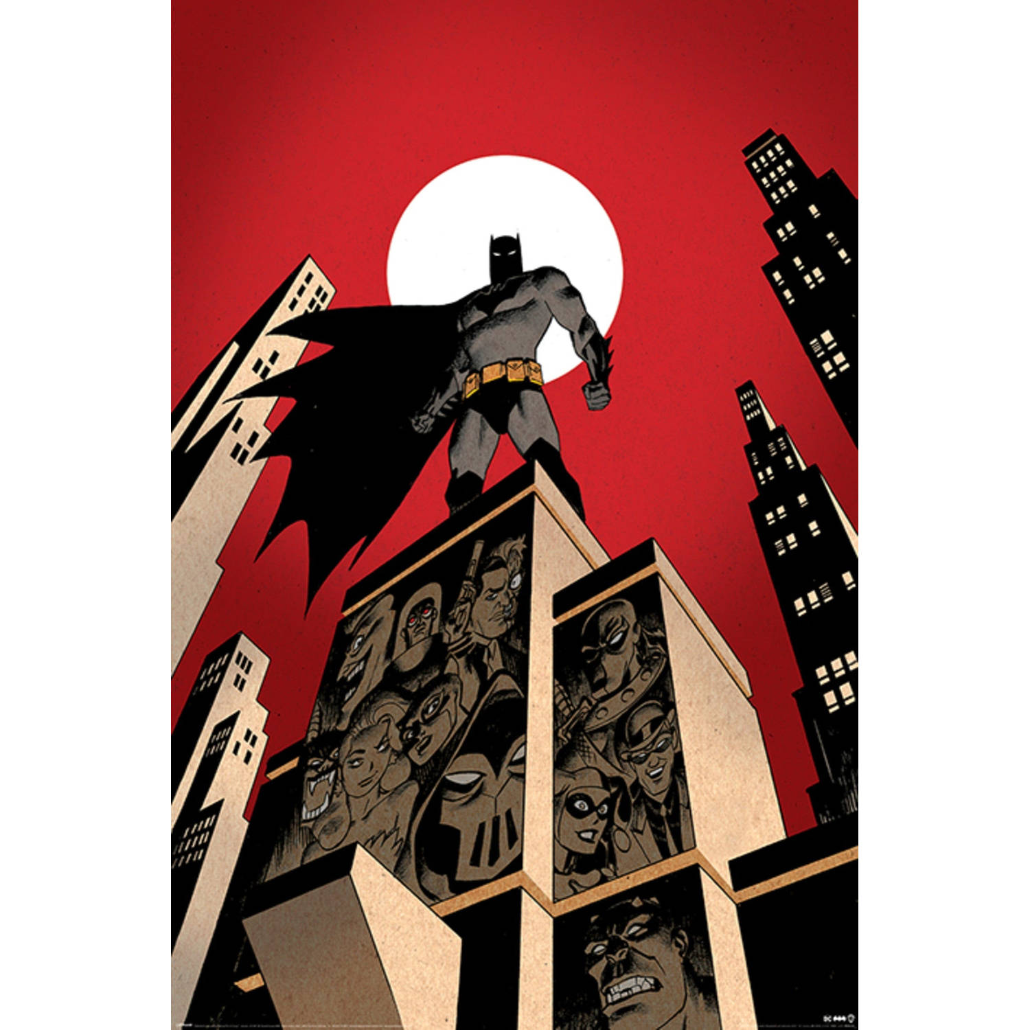 Pyramid Batman Villain Skyline Poster 61x91,5cm