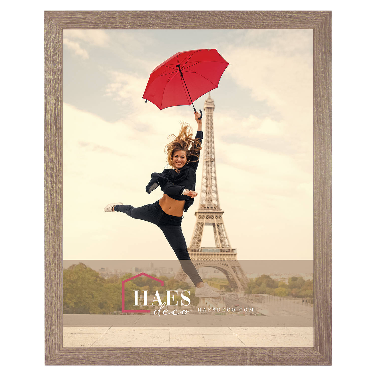 HAES DECO - Houten fotolijst Paris bruin voor 1 foto formaat 40x50 - SP001405