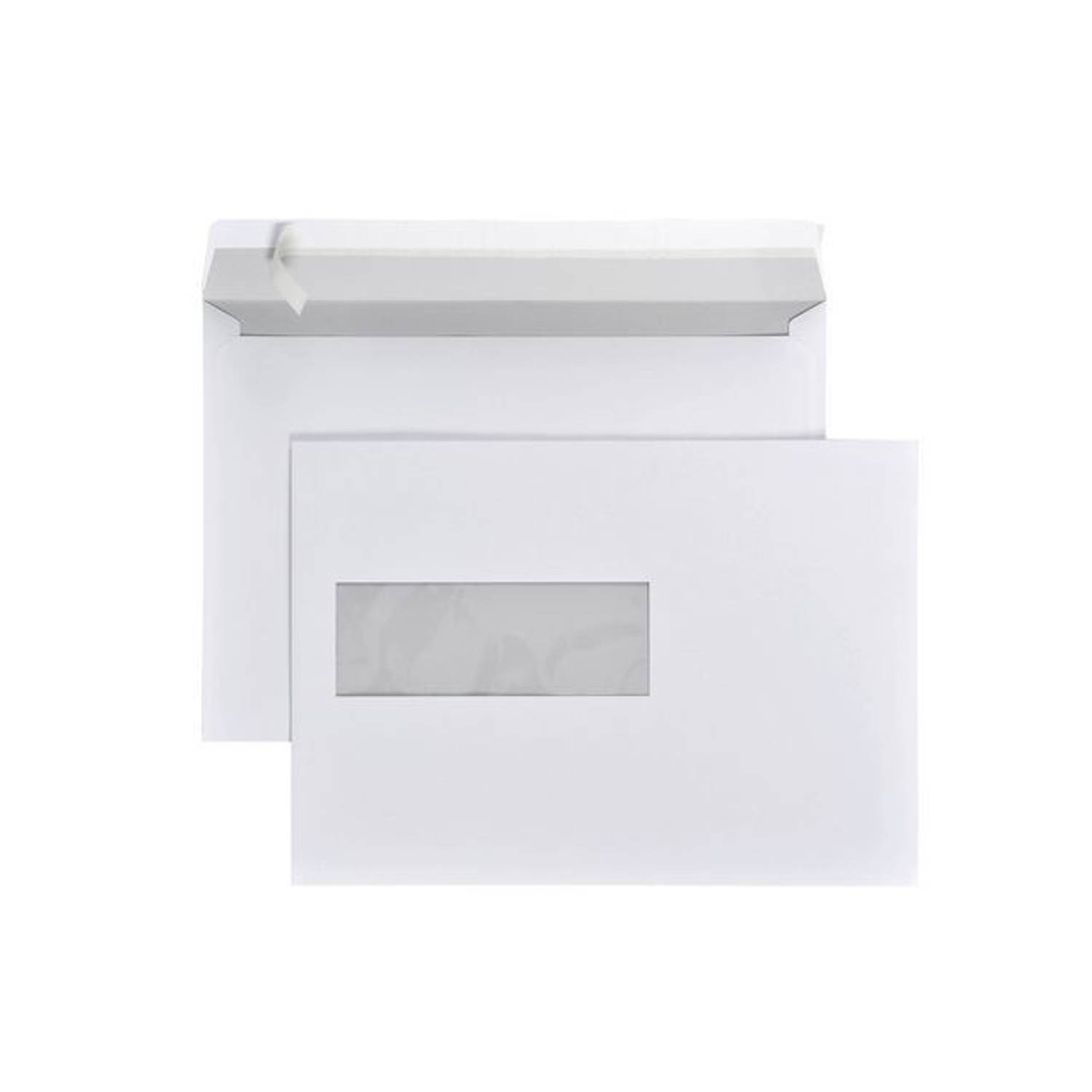 DULA C5 Enveloppen A5 formaat wit Met venster links 229 x 162 mm 25 stuks Zelfklevend met plakstrip 