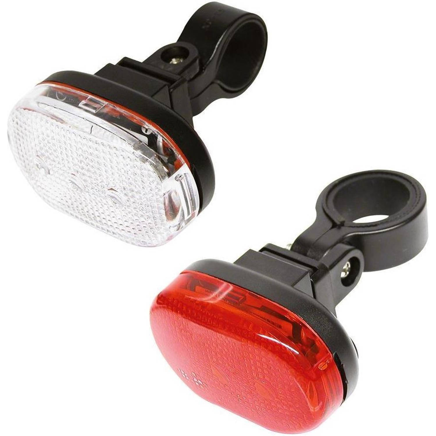 leer Versterken Kapper DULA Fietslamp set Wit - Rood - Fietslampjes - Fietsverlichting - Voor en  Achter - 1 set | Blokker
