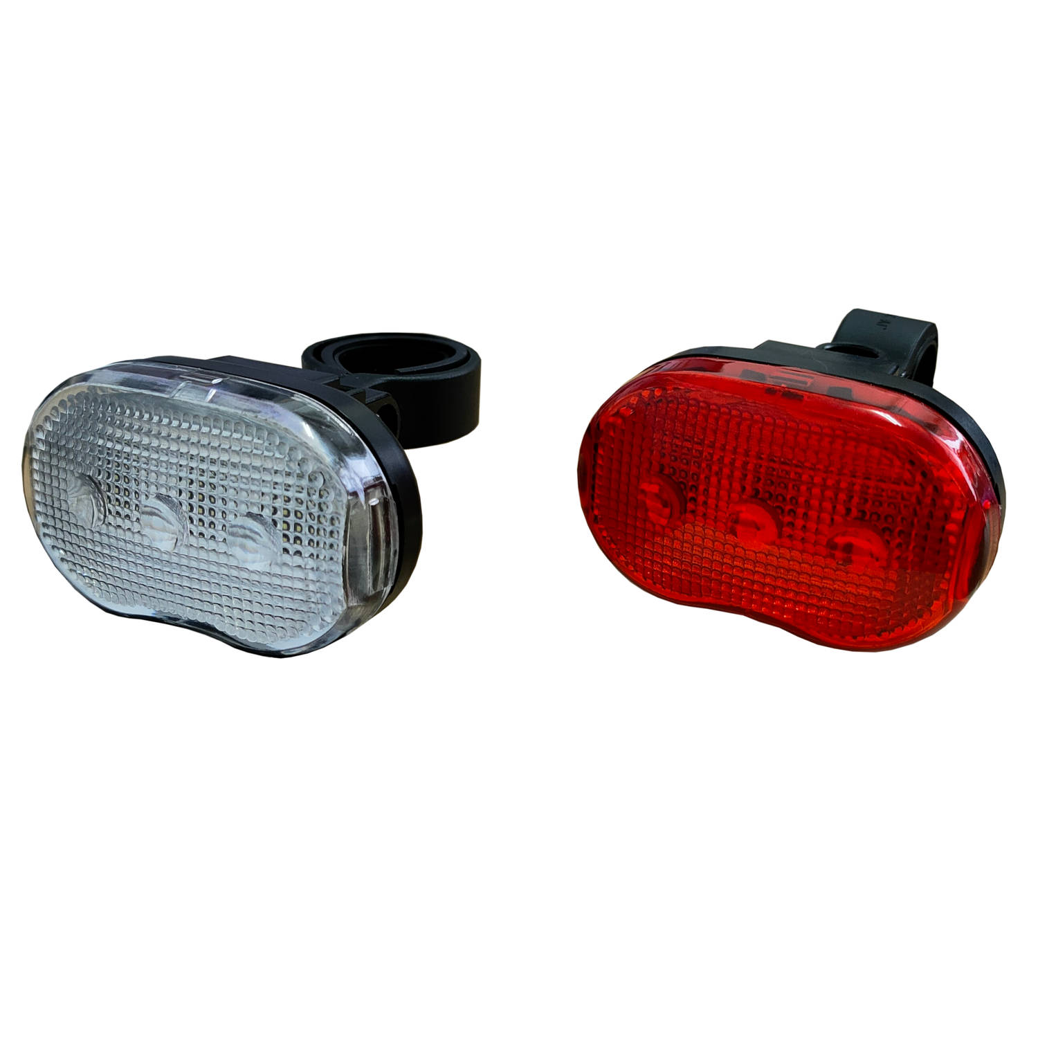DULA Fietslamp set Wit - Rood - Fietslampjes - Fietsverlichting - Voor en Achter - 1 set