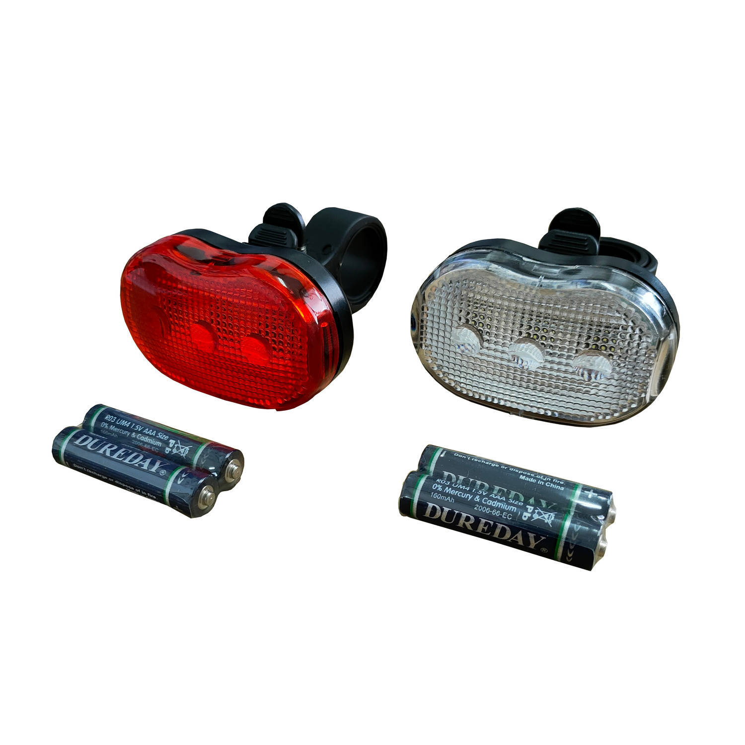 leer Versterken Kapper DULA Fietslamp set Wit - Rood - Fietslampjes - Fietsverlichting - Voor en  Achter - 1 set | Blokker