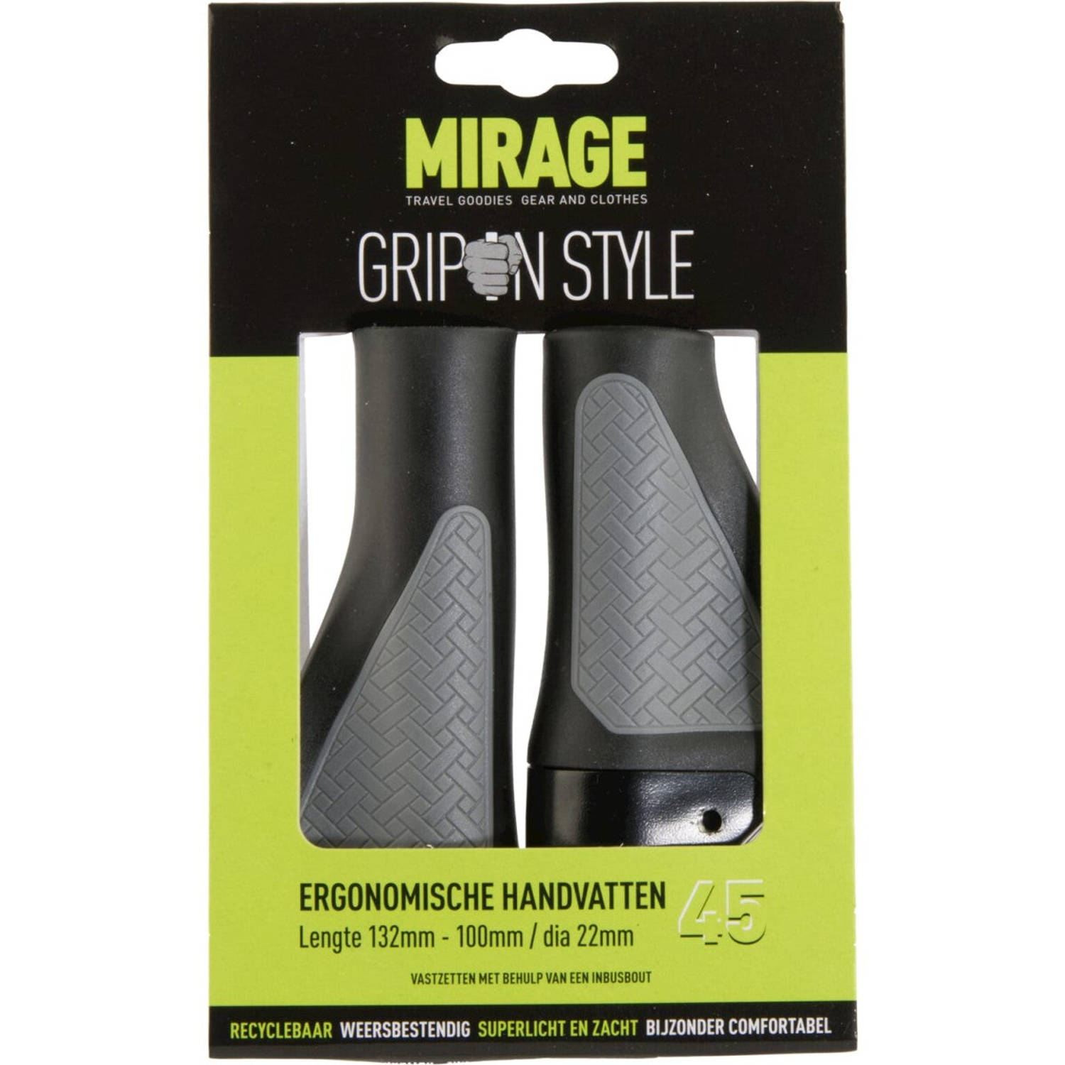 Mirage Fiets Handvatten Comfortabel & Duurzaam Zwart/Grijs