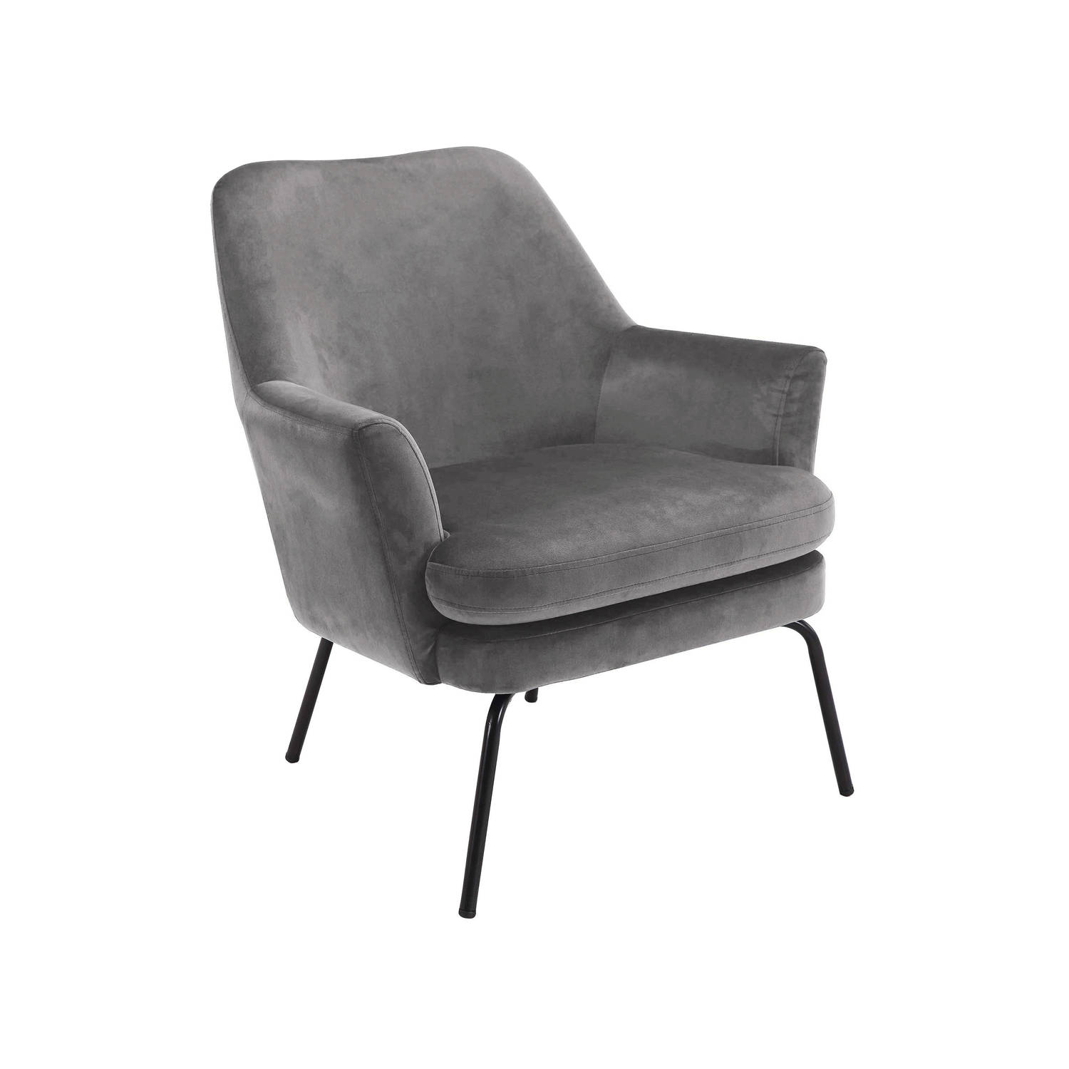 Chicca fauteuil in stof en zwart metalen onderstel. | Blokker