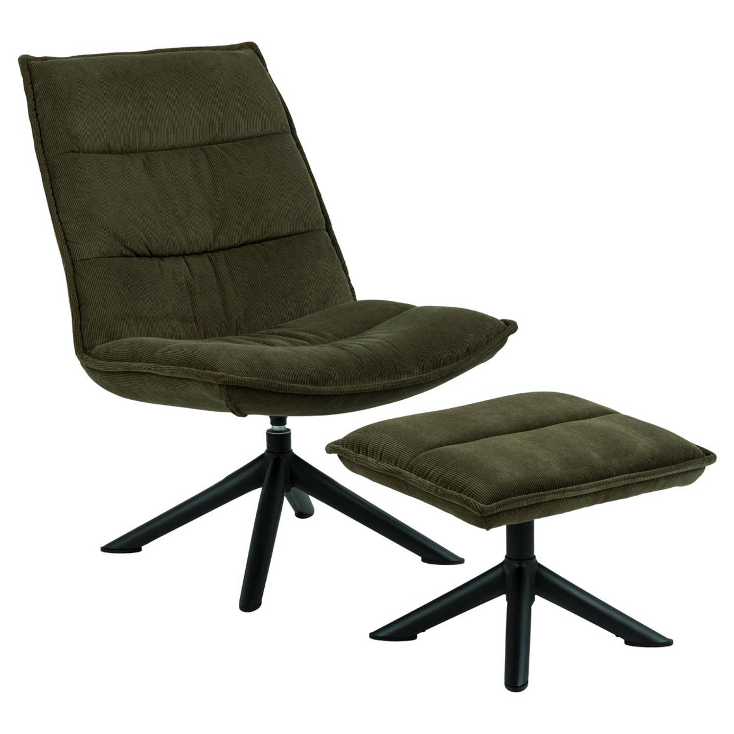 Voorkeur Blozend maandag Bliwa fauteuil loungestoel met voetenbank groen, zwart. | Blokker