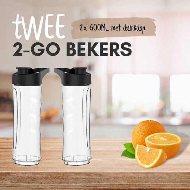 COOK-IT Blender - Smoothie Maker To Go - Twee Drinkbekers