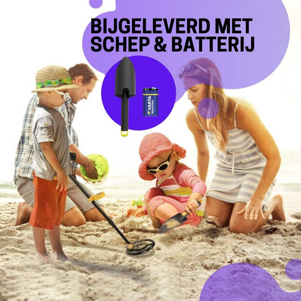 DETECT-IT Metaaldetector - Voor kinderen - Lichtgewicht - Inclusief Batterijen en Schep