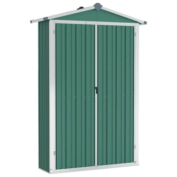 vidaXL Tuinschuur 116x45x175 cm gegalvaniseerd staal groen