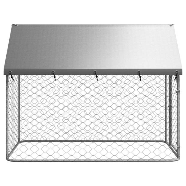 vidaXL Hondenkennel voor buiten met dak 200x100x150 cm