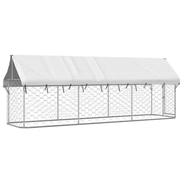 vidaXL Hondenkennel voor buiten met dak 400x100x150 cm