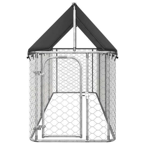 vidaXL Hondenkennel voor buiten met dak 400x100x150 cm