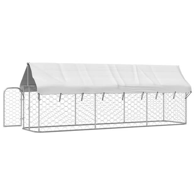 vidaXL Hondenkennel voor buiten met dak 400x100x150 cm