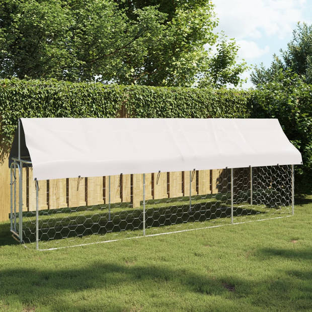 vidaXL Hondenkennel voor buiten met dak 400x100x150 cm