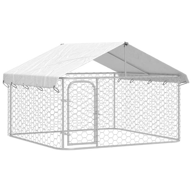 vidaXL Hondenkennel voor buiten met dak 200x200x150 cm