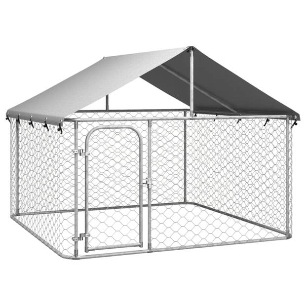 vidaXL Hondenkennel voor buiten met dak 200x200x150 cm