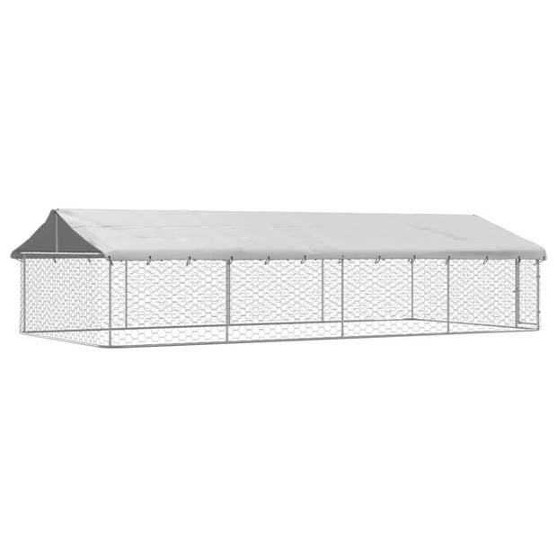 vidaXL Hondenkennel voor buiten met dak 600x300x150 cm