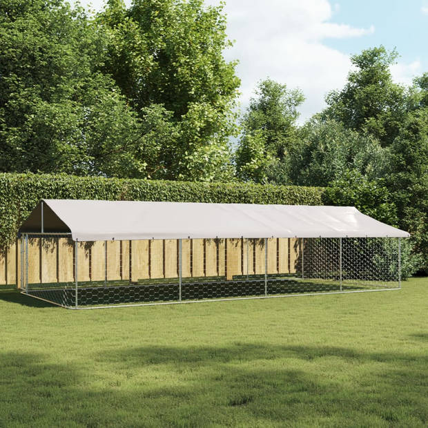 vidaXL Hondenkennel voor buiten met dak 600x300x150 cm