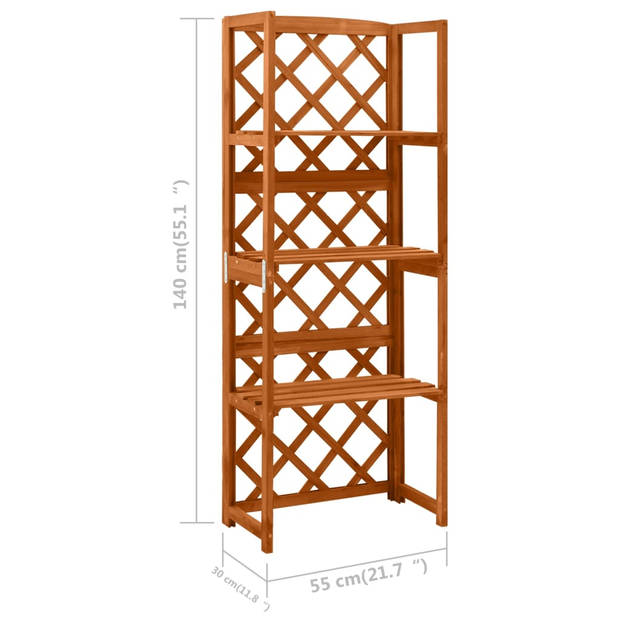 vidaXL Latwerk met schappen 55x30x140 cm massief vurenhout