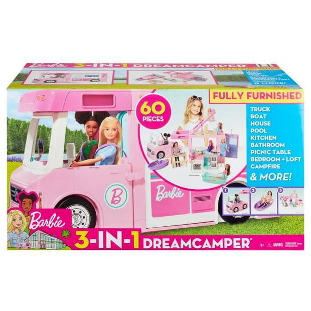 Barbie 3in1 Droom Camper And Accessoires