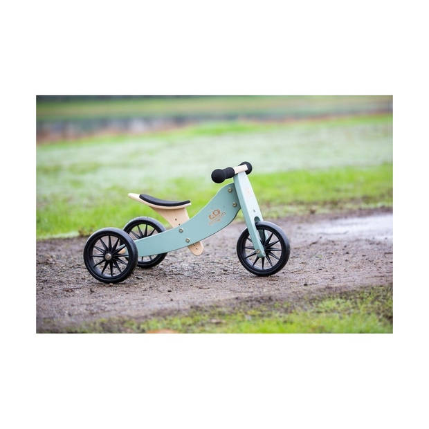 Kinderfeets 2-in-1 houten loopfiets & driewieler vanaf 1 jaar Tiny Tot - Sage