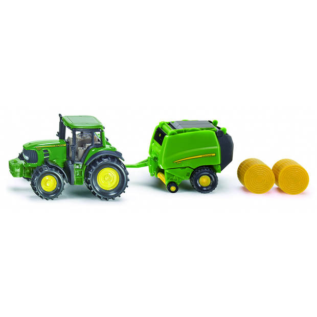 Siku John Deere 7530 tractor met 990 balenpers groen (1665)