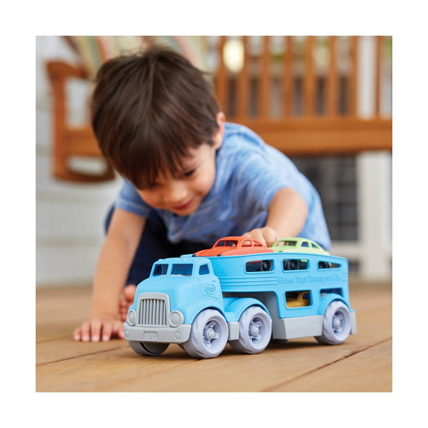 Green Toys autotransporter blauw incl. 3 auto's