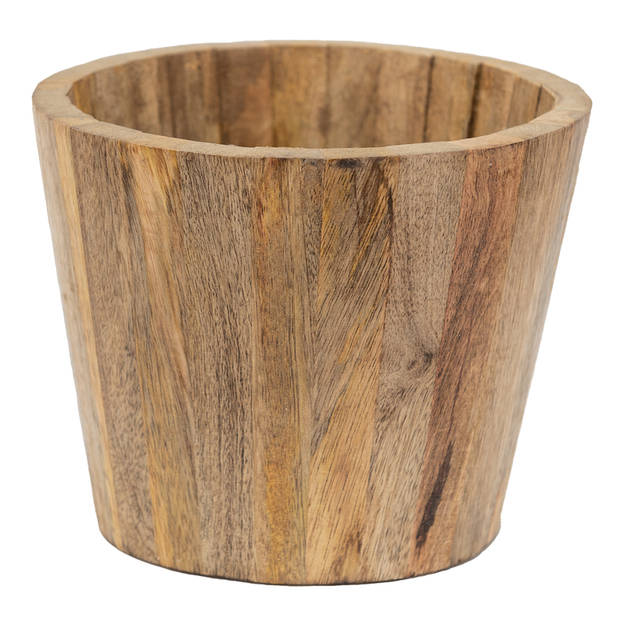 HAES DECO - Bloempot Ø 19x16 cm Bruin Hout Bloempot binnen Plantenpot Plant pot