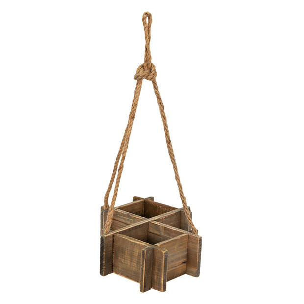 Clayre & Eef Bloempot 38x22x9 cm Bruin Hout Bloempot Houder Bruin Bloempot Houder